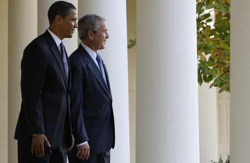 George W. Bush with Obama