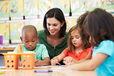 A classroom with young children