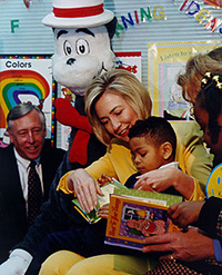 Hillary Clinton with children in the 1990s