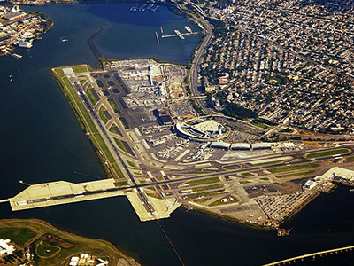 A bird's-eye view of airport runways
